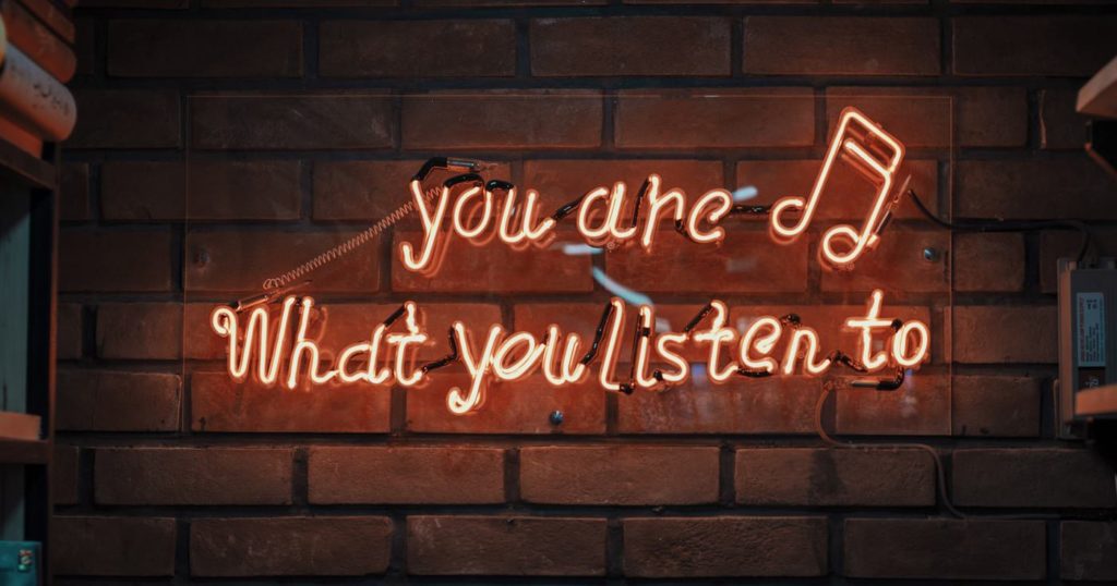 Social Media Listening blog post graphic header - "you are what you listen to"